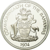 Monnaie, Bahamas, Elizabeth II, 5 Dollars, 1974, Franklin Mint, U.S.A., SUP - Bahama's