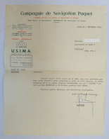 Paquebot LYAUTEY Compagnie De Navigation PAQUET USIMA Dakar - Lettre De Confirmation De Réservation 1956 - Andere & Zonder Classificatie