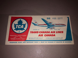 AVIATION / BILLET AVION TCA / WINDSOR - TORONTO - MONTREAL - WINDSOR - 11 JANVIER 1963 - Bordkarten
