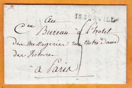 1800 -  Marque Postale 20 IS SUR TILLE, Côte D'Or Sur Lettre  Pliée De TIL CHATEL Vers PARIS - Forges - 1801-1848: Precursors XIX
