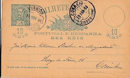 Portugal &  Bilhete Postal, Lisboa A Coimbra 1899 (9284) - Lettres & Documents