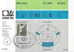 Germany Ticket 1974 FIFA World Cup Football In Germany - The Final, And Stamp Posted 1982 When Germany Was Second - 1974 – West Germany