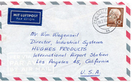 57402 - Bund - 1958 - 60Pfg. Heuss II EF A LpBf STUTTGART -> Los Angeles, CA (USA) - Cartas & Documentos