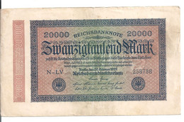 ALLEMAGNE 20000 MARK 1923 VF+ P 85 - 20.000 Mark