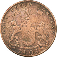 Monnaie, INDIA-BRITISH, MADRAS PRESIDENCY, 10 Cash, 1803, Soho Mint, Birmingham - India