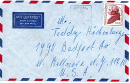 57423 - Bund - 1975 - 90Pfg. Kant EF A LpBf MUENCHEN -> W. Bellmore, NY (USA) - Covers & Documents