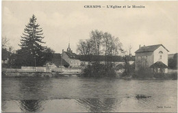 89   Champs Sur Yonne  -   L'eglise Et Le Moulin - Champs Sur Yonne