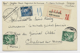 MERCURE 50CX2+1FR IRIS CARTE PRIVEE REC SORGUES VAUCLUSE 16 SEPTEMBRE 1939 AU TARIF RARE - 1938-42 Mercurius