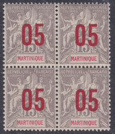 Martinique N° 78  XX  Type Groupe Surchargé : 05 Sur 15 C. En Bloc De 4 Sans Charnière,  TB - Altri & Non Classificati