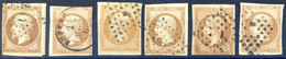 France N°13A - Lot De 6 Oblitérés - Teintes - (F2005) - 1853-1860 Napoleon III