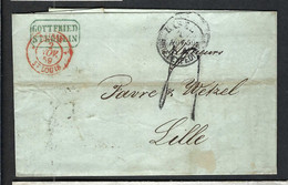 SUISSE PREPHIL.1859: LSC Du 1 Novembre De Bâle (CAD) Pour Lille (France) Taxée  4 Décimes, CAD Rouge St Louis - ...-1845 Préphilatélie