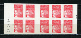 M. De LUQUET TVP ROUGE CARNET N°Yt 3085-C3 ** DATÉ DU 9/9/99 ET N° 009 DANS LA LIASSE - Markenheftchen