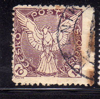 CZECHOSLOVAKIA CESKA CECOSLOVACCHIA 1918 1920 NEWSPAPER STAMPS WINDHOVER 10h USED USATO OBLITERE' - Timbres Pour Journaux