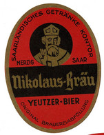Ancienne étiquette Bière Nikolaus-Brau Brasserie De Thionville-Basse-Yutz à Yutz 57 - Bier