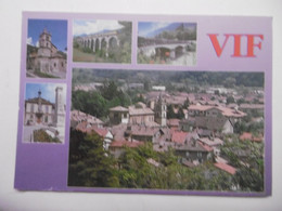 VIF Vue Aérienne, Eglise, Mairie Et Monument Aux Morts, Viaduc Du Chemin De Fer - CPM 38 ISERE - Vif