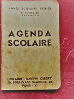 1938/39-Agenda Scolaire Le Raincy(Seine & Oise)-☛Bloc-Note Antoinette V-Pub Pierrot Gourmand-Libraire Bd St Michel Paris - Autres & Non Classés