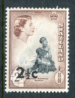 Swaziland 1961 Pictorials - Surcharges - 2½c On 2d Swazi Married Woman MNH (SG 68) - Swaziland (...-1967)