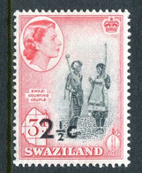 Swaziland 1961 Pictorials - Surcharges - 2½c On 3d Swazi Courting Couple - Type I - HM (SG 69) - Swasiland (...-1967)