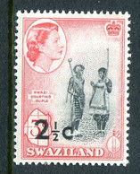 Swaziland 1961 Pictorials - Surcharges - 2½c On 3d Swazi Courting Couple - Type I - HM (SG 69) - Swasiland (...-1967)