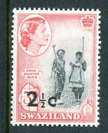 Swaziland 1961 Pictorials - Surcharges - 2½c On 3d Swazi Courting Couple - Type I - HM (SG 69) - Swaziland (...-1967)