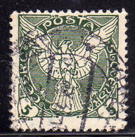 CZECHOSLOVAKIA CESKA CECOSLOVACCHIA 1918 1920 PERF. NEWSPAPER STAMPS WINDHOVER 5h USED USATO OBLITERE' - Newspaper Stamps