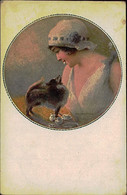 MONESTIER SIGNED 1910s POSTCARD - WOMAN & DOG - N.36/1 ( 2796) - Monestier, C.