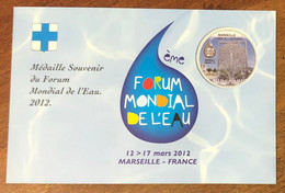 13 MARSEILLE FORUM MONDIAL DE L'EAU ARBRE ENCART MDP 2012 SANS LA MÉDAILLE MONNAIE DE PARIS JETON MEDALS COIN TOKENS - 2012