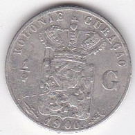 Netherlands Antilles, Curaçao 1/4 Gulden 1900,  Wilhelmina, En Argent, KM# 35 - Curacao