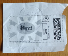 Timbre En Ligne "Merci" (Lettre Verte) - France - Druckbare Briefmarken (Montimbrenligne)