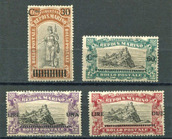 SAN MARINO 1924 PRO COMBATTENTI SOP.TI SERIE CPL. ** MNH - Unused Stamps