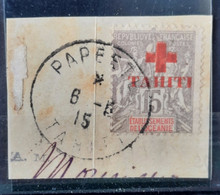 Tahiti (ex-colonie Française) 1915 N°35 Ob Sur Fgt  TB Cote 45€ - Used Stamps