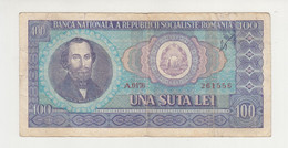 Romania Rumänien Roumanie 1966 Paper Money Banknote Billet UNA SUTA LEI 100 LEI /A.0176 (ds137) - Roumanie