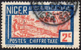 Niger Obl. N° Taxe  9 - Chameau Baraqué Le 2c Bleu Et Rouge-brun - Used Stamps