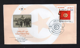 Tunisia/Tunisie 2022 - Independence Day/Fête De L'Indépendance - FDC + Flyer - MNH** - Superb*** - Tunisia