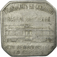 Monnaie, France, Transport En Commun Région Parisienne, Paris, 25 Centimes - Monétaires / De Nécessité