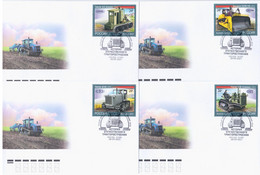 Russia 2021 FDC X4 The History Of Domestic Tractor Construction. Crawler Tractors - FDC