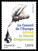 EUROPEAN COUNCIL CONSEIL DE L'EUROPE 2021 Defends Freedom Of Expression Stamp ** Europa Sympathy Mitläufer - Europese Gedachte