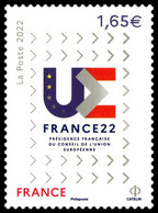 FRANCE FRANCIA FRAKREICH 2022 Presidency Of The Council Of The EU Stamp ** Europa Sympathy Mitläufer - Ideas Europeas
