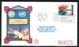 105m * INTERRESSANTE AUSGABE * PAPST JOHANNES PAUL II IN NEW YORK * ANKUNFT BEI DER UNO **!! - Storia Postale