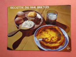 CPM RECETTE MX 796 LA BRETAGNE EN COULEURS  RECETTE DU FAR BRETON    LE GATEAU BASQUE  VOYAGEE 1976 TIMBRE FLAMME - Recettes (cuisine)