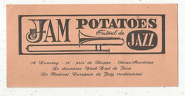 Publicité , Musique & Musiciens , JAM POTATOES , Festival De Jazz à LUNERAY , 76 , Près Dieppe, Frais Fr 1.85 E - Advertising