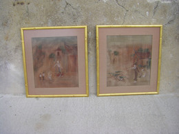 Deux Tableaux  Scène Thaïlandaise. - Dessins