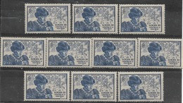 FRANCE   Yvert  N° 743 ** 10 Exemplaires  LOUIS XI - Unused Stamps