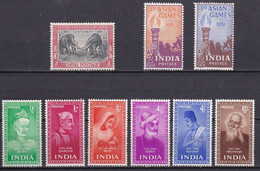 IN103- INDIA – INDE – 1951-52 – MNH ISSUES - MI # 218/226 - CV 104 € - Ongebruikt