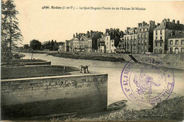 Redon * Le Quai Duguay Trouin Vu De L'écluse St Nicolas * Voir Cachet Hôpital Militaire Auxiliaire N°57 - Redon