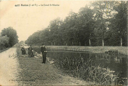 Redon * Le Canal St Nicolas * Pêche à La Ligne Pêcheurs * Voir Cachet Hôpital Militaire Auxiliaire N°57 - Redon