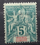 GRANDE COMORE   1897, Type Groupe  Yvert  4 , 5  C  Vert Obl TB - Usados