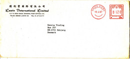 Hong Kong Cover With Meter Cancel Sent To Denmark 10-4-1987 - Brieven En Documenten