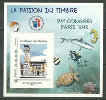 FRANCE MNH ** Bloc FFAP 14 Dentelé Congrès De PARIS 2018 La Maison Des Océans - FFAP