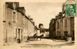 St Laurent Des Eaux * La Rue De L'église * Attelage - Altri & Non Classificati